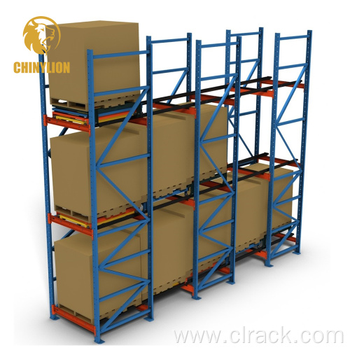 Push Back Rack Customized Warehouse Metal Shelving